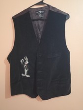 Vintage 90s Warner Bros Studio Store Bugs Bunny Tuxedo Velvet Vest Mens XXL 1995
