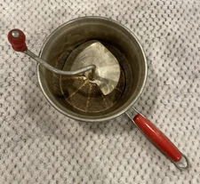 Vintage Foley Food Mill Ricer Masher Hand Crank Red Wood Handles