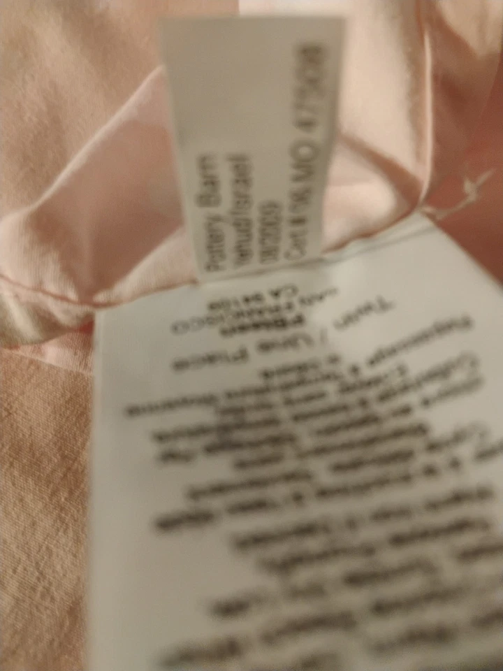 Funda nórdica PB Teen Twin Pottery Barn rosa y blanco a lunares 100 % algodón orgánico Foto 3 de 4