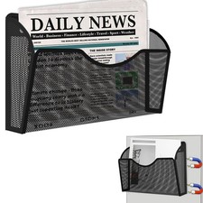 Magnetic File Holder - No Drilling Magazine Paper Document Holder, Magnetic F...