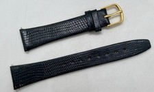 NEW KREISLER VTG Watch Band Black Lizard Calf Genuine Leather Fits 19-20mm Lugs