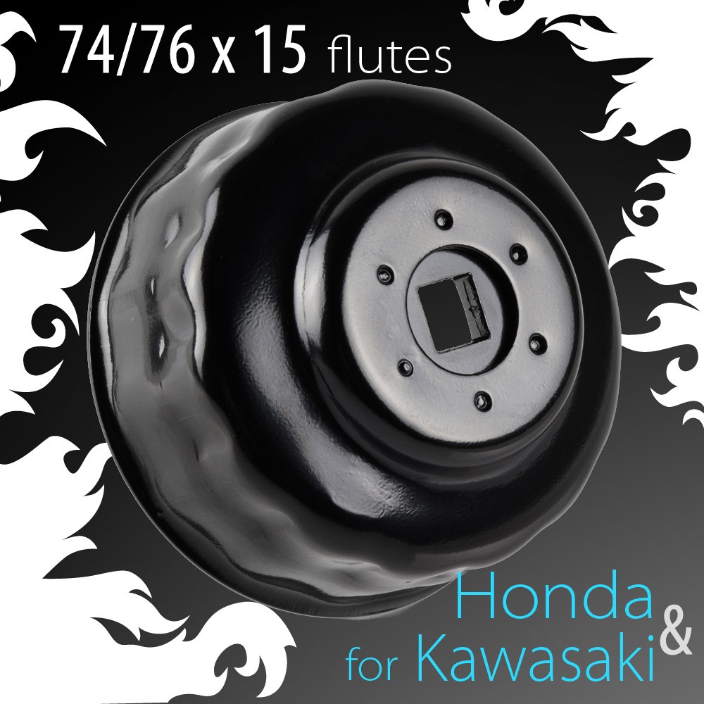 Cap Wrench 74/76mm X 15 Flutes Fits Kawasaki Honda ...  &epsilon;