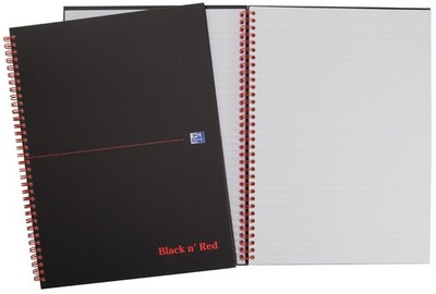Oxford Black n' Red Spiralbuch DIN A4 kariert Karton 70 Blatt