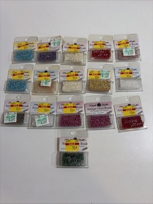 Lot of 16 Mill Hill Glass Seed Beads Glass Beads Cross Stitch Embroidery