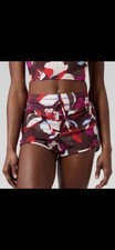 Athleta Women  s Surge Swim Short in Decadent Chocolate Hero Bloom Pattern Sz Lg