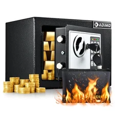 Safe Box Small Safe for College Dorm Room with Fireproof Waterproof Money Bag...