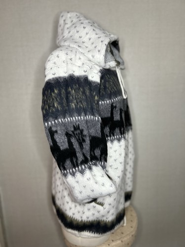 Yari Artesanias accogliente giacca con cappuccio e zip in lana taglia M outdoor - Foto 11 di 17