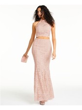 SEQUIN HEARTS Womens Mermaid Full-Length Dress Pink Sleeveless Formal Juniors 0
