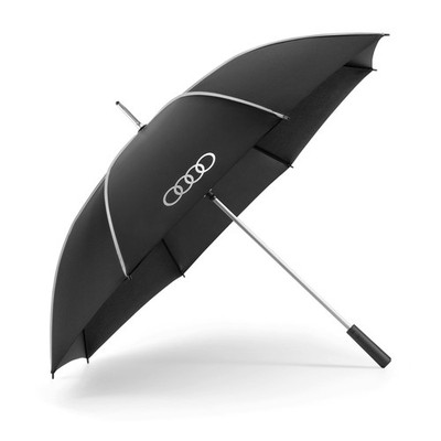 Original Audi Stockschirm, schwarz/silber, groß
