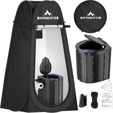 PANKAY Portable Toilet Extra Large, Camping with Pop up Privacy Tent