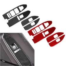 4Pcs Carbon Fiber Front Window Control Cover Trim Cadillac CTS Sedan Wagon 08-13