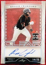 🔥REGGIE CRAWFORD 2022 Leaf Trinity Clear Auto #14/25 RC SAN FRANCISCO GIANTS