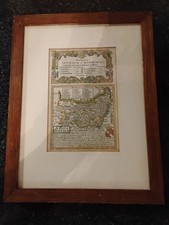18th Century Copper Engraved Map Of Suffolk England Antique Framed Copy Front...