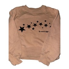Zara Kids Peach Star Graphic Sweatshirt Size 6-7 Pullover Crew Neck Tan