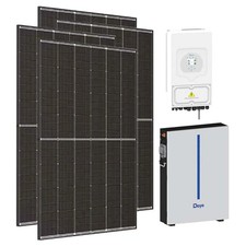 Kit fotovoltaico monofase 6300W inverter Deye 6kW batteria litio RW-M6 6.14kWh