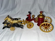 Vintage Kenton Cast Iron 3 Horse Draw Fire Broiler Engine - very nice condition