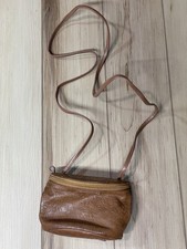 Vintage 1980  s Genuine Leather Camera Bag Small/ With Tag Holder Floral Pattern