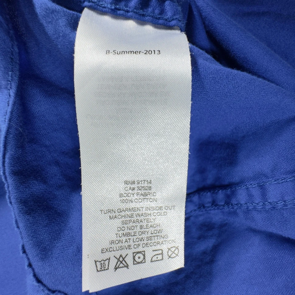 Armani Exchange Button Up Shirt Mens Large Blue Double Pocket Front Short Sleeve - Image 4 of 4