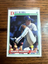 1991 Score Dave Burba #742 Rookie Prospect Seattle Mariners Baseball Card. rookie card picture