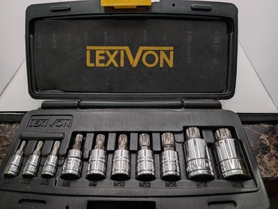 LEXIVON XZN Triple Square Spline Bit Socket Set, Premium M4 - M18, Black 