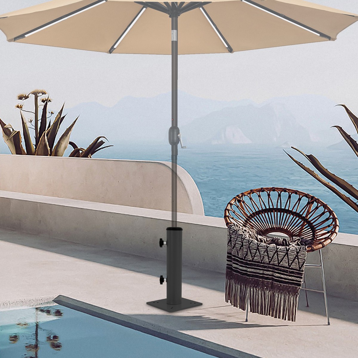 industrial strength patio umbrellas 8 Heavy Duty Umbrella - Khaki Enjoy effortless operation with the hand 9' Wooden Commercial Grade Patio