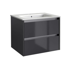 Kartell -City 600x460mm Wall Mounted Unit - Storm Grey - Gloss Finish - FUR719CI