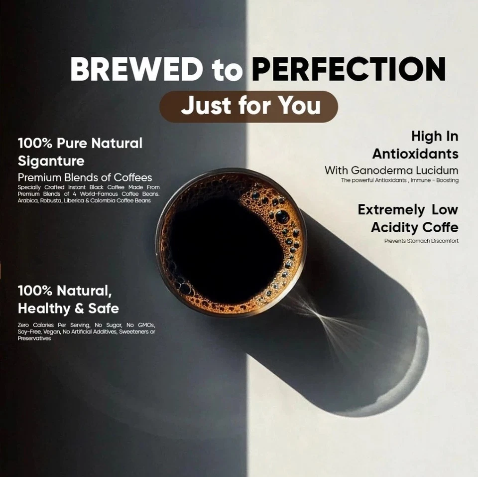 100% Organic Nugano Black Coffee Ganoderma Lucidum Reishi Dark- 12box - Image 3 of 4