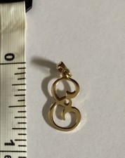 14K Yellow Gold Letter Initial Script E Necklace Charm Pendant