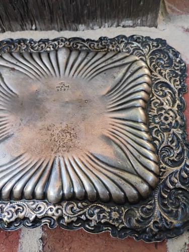 Sterling Silver Tray Frank Whiting Manufacturing Co Art Nouveau Floral - Picture 6 of 15