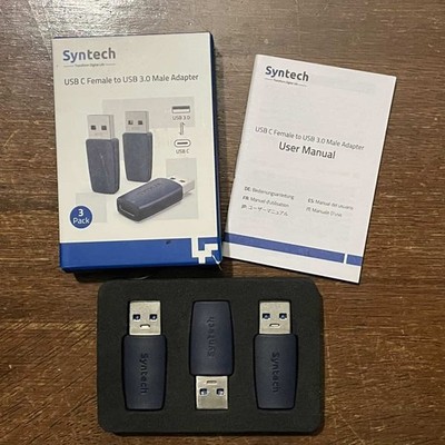Syntech USB-C Female to USB 3.0 Male Adapter 3-Pack | Type-C to USB-A - NEW