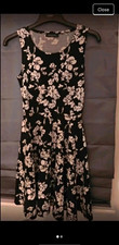 Collection London Women’s A-Line Midi Dress, Black/White Floral, Sleeveless 8