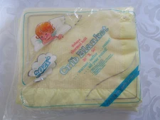 Baby Morgan BABY BLANKET Acrylic WAFFLE WEAVE Nylon Trim Yellow Crib 36X50  NWT