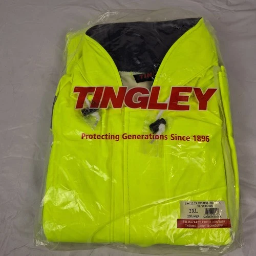 Tingley Eclipse FR Rain Coat C44122 Hi-Vis Yellow 2XL Quad-Hazard NWT - product listing photo