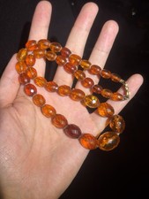 Beautiful Vintage Graduated Faceted Baltic AmberBead Necklace
