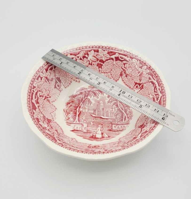 Vintage 1950s Mason's Vista Pink Ironstone Coupe Cereal Bowl Transferware