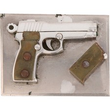 Handmade 45 Handgun Gun Pistol Clip Colt 1911 Biker Western Vintage Belt Buckle