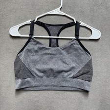 Auden Womens Medium Nursing Lightly Lined Yoga Bra Sports Bra Gray Black EUC