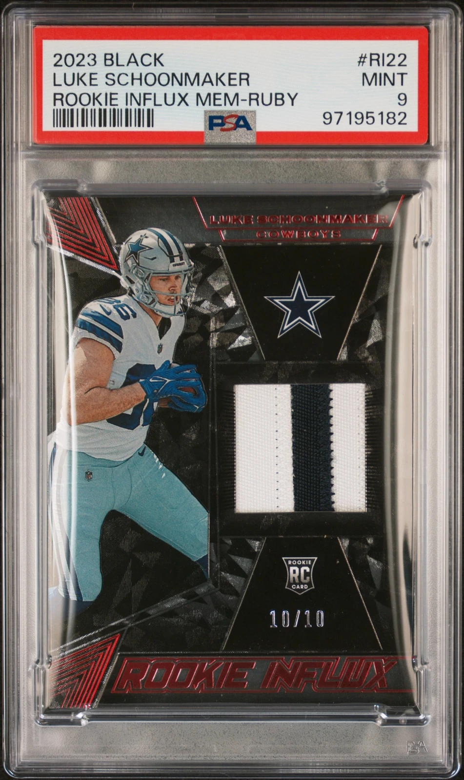 Luke Schoonmaker Panini Black Rookie Influx Memorabilia #RI22 Ruby