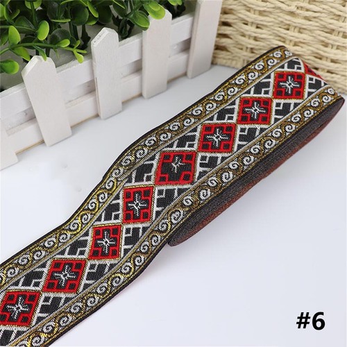 7 Yards Vintage Floral Embroidered Jacquard Ribbon Trim braid Lace Fringe Crafts - Picture 18 of 22