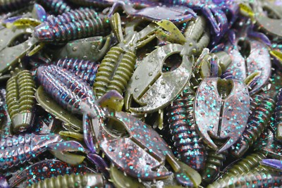 3'' Green Pumpkin Junebug Craw Flapper Yo Mama Beaver Creature Baits Bass Fishing