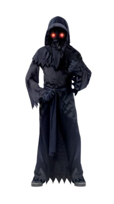 Fun World Fade in/Out Light up Phantom Black Halloween Scary Costume,Boys M(8)