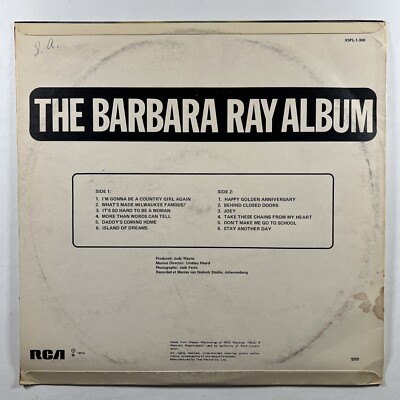Barbara Ray “The Barbara Ray Album” LP/RCA XSPL-1-300 (EX) S