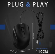 New Wired Computer Mouse Cord USB Ergonomic Wired Mouse PCs,laptop LOT OF 4 UNIT