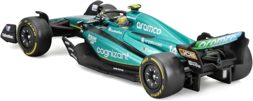 Bburago 2023 F1 Aston Martin AMR23 con piloto #14 Fernando Alonso 1:43 Foto 3 de 4