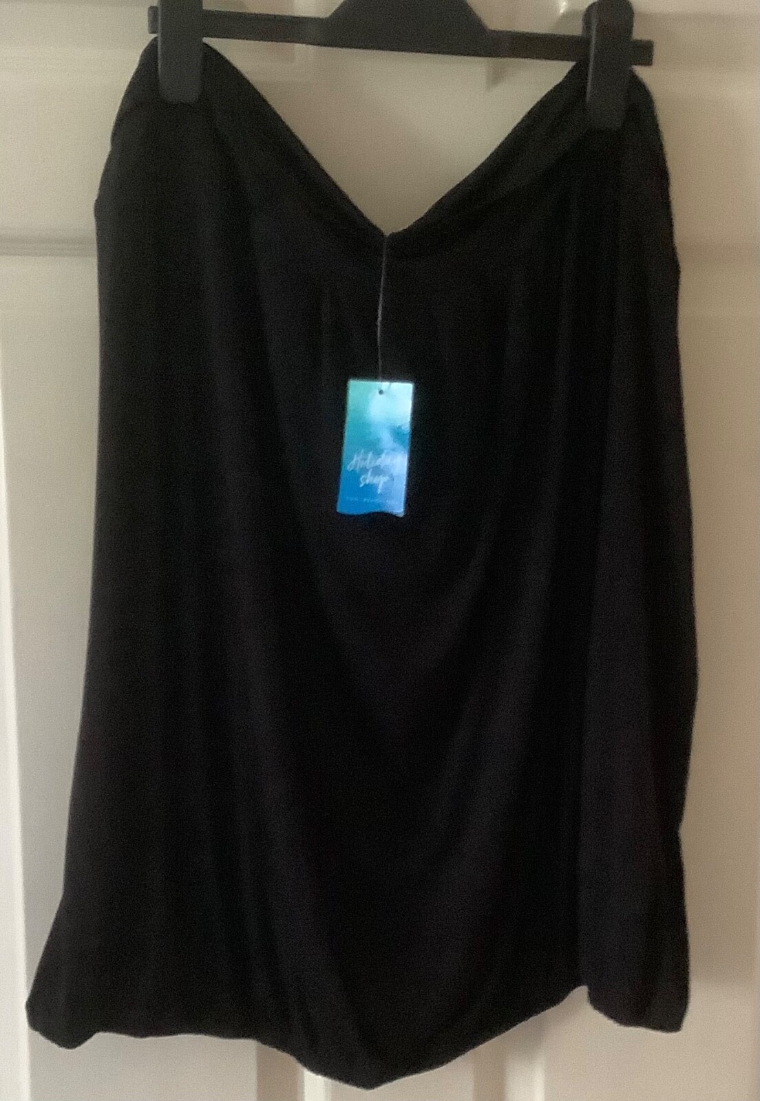 HOLIDAY SHOP (MATALAN) Black boob tube top size XXL - Built in Bra