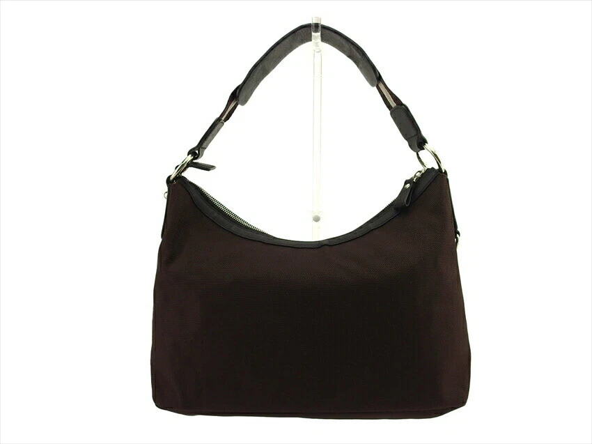 BALLY Shoulder Bag Train Spotting Gray Canvas x Leather Authentic USED E16932