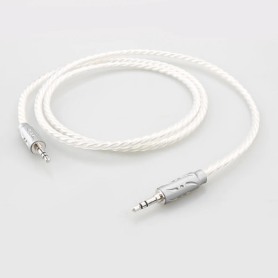 Silver Plated Viborg 3.5MM to 3.5MM Hifi Audio Cable AUX Male to Male Stereo