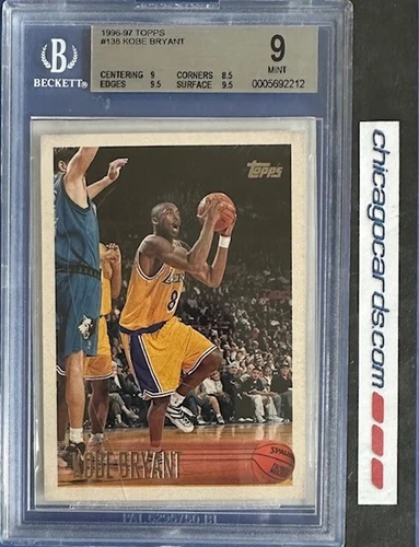 BGS 9 Mint Kobe Bryant 1996-97 Topps Rookie RC #138 9.5/9.5/9/8.5