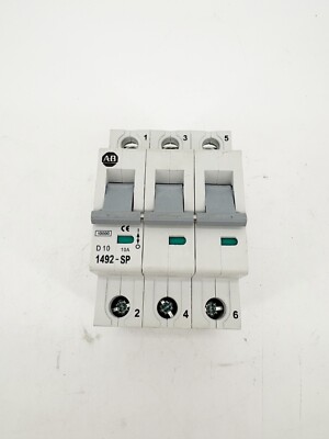 New Allen Bradley 1492-SP3D100 Ser. C Circuit Breaker 10A 3P DIN Rail Mounted