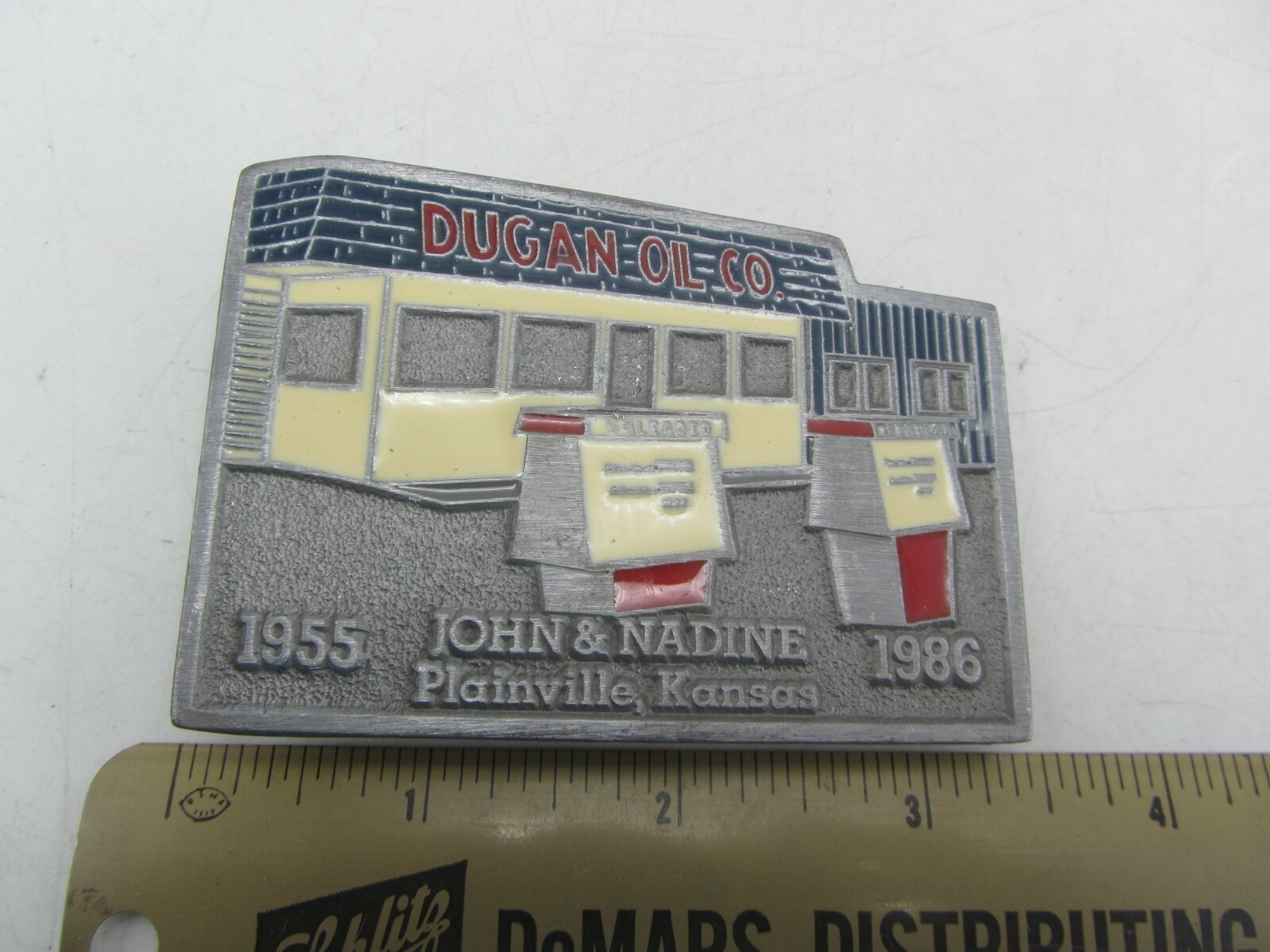 Vintage 1986 Dugan Oil Co Gas Station John & Nadine Plainville Ks Belt